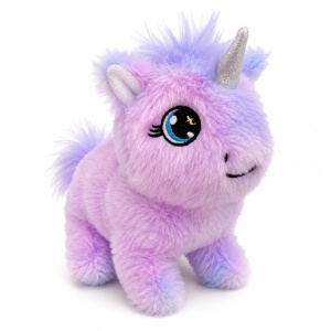 Unicorn vesel de plus multicolor interactiv cu sunete si mers, 17 cm - Img 3