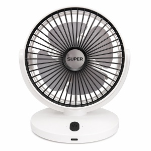 Ventilator de birou reincarcabil alb design compact elegant
