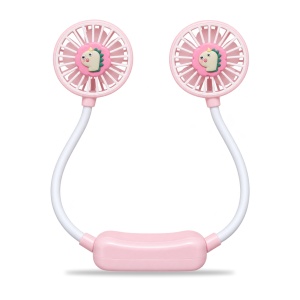 Ventilator de gât portabil, 2 trepte, încărcare USB, roz - Img 2