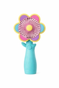 Ventilator portabil copii floare, reincarcabil USB, 3 viteze, design colorat