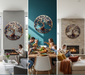 Decor perete Copacul Vieții 70 × 70 cm – decorațiune modernă interior - Img 2