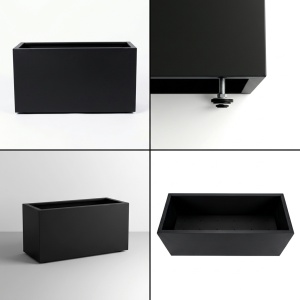 Jardiniere din metal 90 x 35 x 45 cm,Negru - Img 5