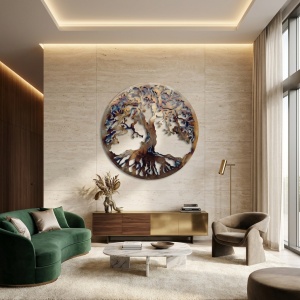 Decor perete Copacul Vieții 90 × 90 cm – decorațiune modernă interior