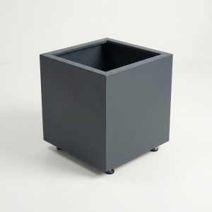 Jardiniere din metal 40 x 40 x 40 cm, Gri atracit - Img 4
