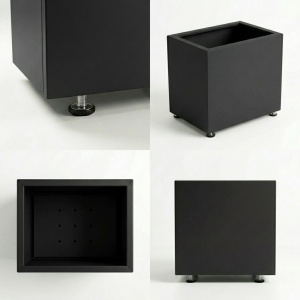 Jardiniere din metal 50 x 35 x 45 cm, Negru - Img 3