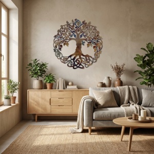 Decor perete Copacul Infinitului 70 × 70 cm – decorațiune modernă pentru interior