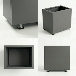 Jardiniere din metal 50 x 35 x 45 cm, Gri antracit - Img 4