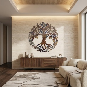Decor perete Copacul Infinitului 100 × 100 cm – decorațiune modernă pentru interior