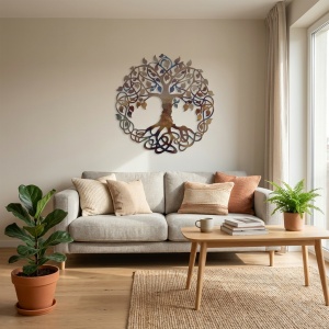 Decor perete Copacul Infinitului 60 × 60 cm – decorațiune modernă pentru interior