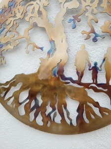 Decor perete Copacul Vieții – familie 3 membri, mamă, tată și băiat, 90 × 90 cm - Img 6