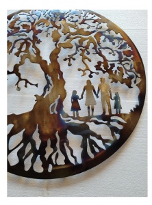 Decor perete Copacul Vieții – familie 4 membri, 2 fete, 100 × 100 cm - Img 3
