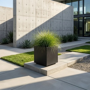 Jardiniere din metal 40 x 40 x 40 cm Negru - Img 3