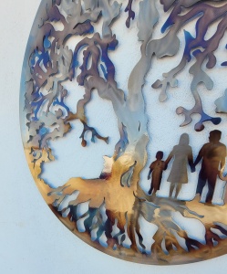 Decor perete Copacul Vieții – familie 4 membri, 2 băieți, 90 × 90 cm - Img 5