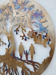 Decor perete Copacul Vieții – familie 3 membri, mamă, tată și băiat, 100 × 100 cm - Img 5