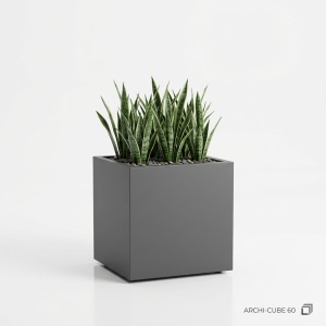 Jardiniere din metal 50 x 35 x 45 cm, Gri antracit - Img 2