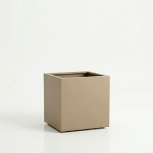Jardiniere din metal 50 x 35 x 45 cm, Bej - Img 2