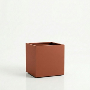 Jardiniere din metal 50 x 35 x 45 cm, Maro Ruginiu - Img 2