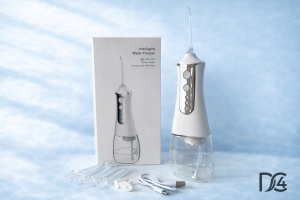 Irigator bucal electric, IPX6, 3 moduri de curatare, 5 duze incluse, Reincarcabil, Portabil, Rezervor 350 ml, Alb
