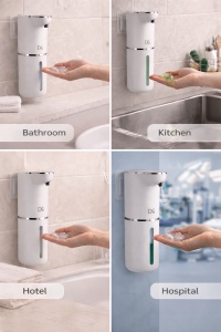 Dozator automat de săpun lichid, montat pe perete, electric, USB-C - Img 2