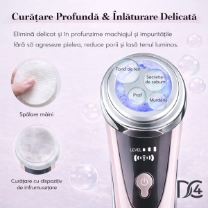 Dispozitiv facial multifunctional pentru ingrijirea pielii, Tratament Facial, Curatare ten, Hidratare, Intinerire, Lifting, Antirid, Masaj facial, 3W - Img 3