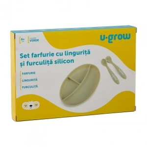Set farfurie&lingurita , olive, U-Grow - Img 3