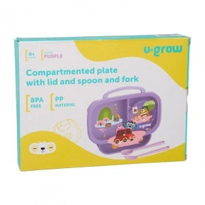 Farfurie compart cu capac , mov, U-Grow - Img 8