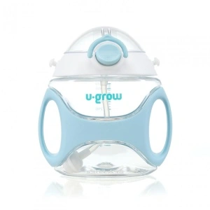 Sticla tritan cu pai, curea,blue,U-Grow