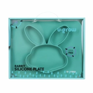 Farfurie compart, silicon,iepuras,U-Grow - Img 3