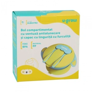 Bol ,lingurita si furculita, blue,U-Grow - Img 4