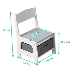 Set masuta si 2 scaune , alb MDF, U-Grow - Img 2