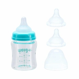 Biberon de sticla 120 ml+2 tetine,U-Grow - Img 3