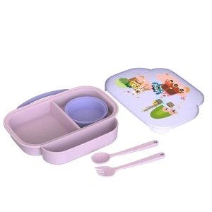 Farfurie compart cu capac , mov, U-Grow - Img 3