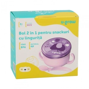 Bol 2 in 1 pentru snackuri, mov, U-Grow - Img 7