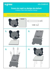 Scaun copii,design elefant, U-Grow - Img 3