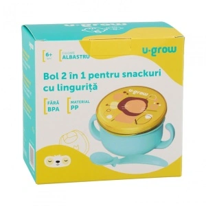 Bol 2 in 1 pentru snackuri, blue, U-Grow - Img 7