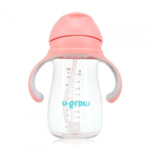 Cana cu pai tritan, roz, 300ml, U-Grow - Img 2