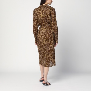 6397 Leopard-print shirt dress in cotton voile - Img 2