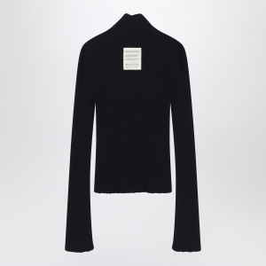 Acne Studios Black ribbed zip cardigan - Img 2