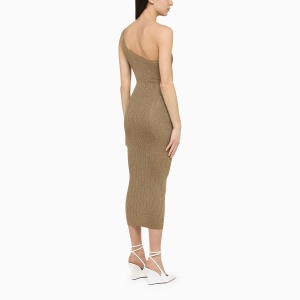 Alessandra Rich Gold one-shoulder dress with rhinestones - Img 2