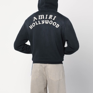 AMIRI Faded black zip sweatshirt with logo - Img 2