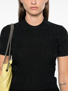 Balenciaga jacquard logo crop top - Img 2