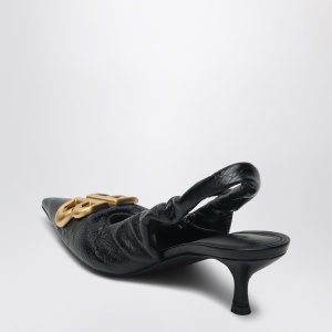 Balenciaga Monaco black slingback with logo - Img 2