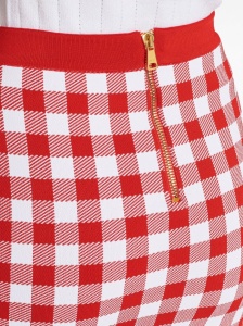 Balmain Gingham fine-knit miniskirt - Img 3