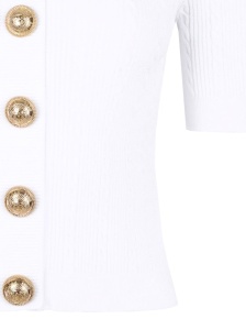 Balmain Ribbed buttoned top - Img 4