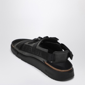 Birkenstock Black Shinjuku sandal in natural leather and tissue - Img 2