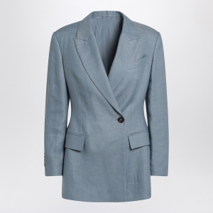 Brunello Cucinelli Avio-coloured linen blend jacket