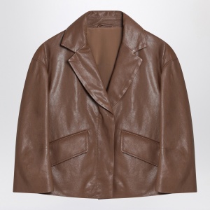 Brunello Cucinelli Brown cropped leather jacket