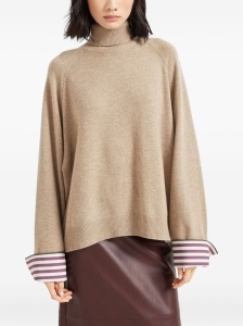 Brunello Cucinelli Cashmere Turtleneck Sweater with Shiny Shirt Details - Img 4