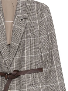 Brunello Cucinelli Check belted blazer - Img 3