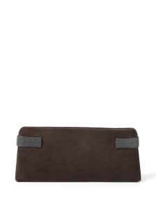 Brunello Cucinelli Essence pouch bag in suede with precious bands - Img 2